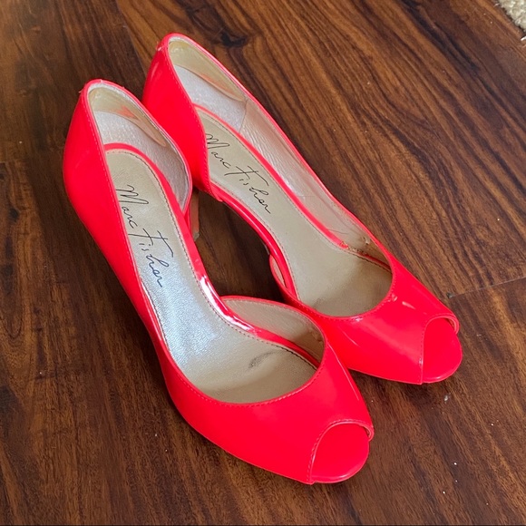 neon red heels